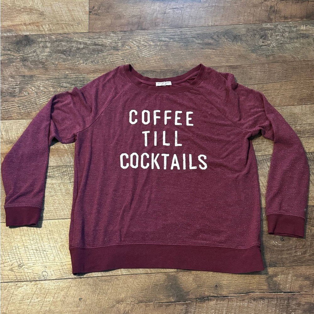 Grayson Threads Burgundy Crew Neck Sweater